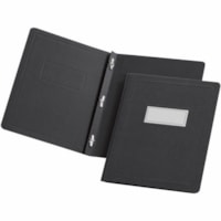 Oxford Letter Recycled Report Cover with Fastener - 1/2" Folder Capacity - 8 1/2" x 11" - 100 Sheet Capacity - 3 x Prong Fastener(s) - Paper, Leatherette - Black - 25 / Box