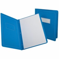 Oxford Letter Recycled Report Cover with Fastener - 1/2" (12.70 mm) Folder Capacity - 8 1/2" (215.90 mm) x 11" (279.40 mm) - 100 Sheet Capacity - 3 x Prong Fastener(s) - Paper - Light Blue - 25 / Box