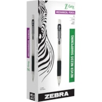 Zebra Z-Grip Mechanical Pencil - 0.5 mm Lead - Refillable - Clear Barrel - 12 Each