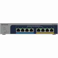 Netgear 8-port Ultra60 PoE++ Multi-Gigabit (2.5G) Ethernet Smart Switch - 8.0 Ports - Manageable - 2.5 Gigabit Ethernet - 2.5GBase-T, 10/100/1000Base-T - 3 Layer Supported - 230 W PoE Budget - Twisted Pair - PoE Ports - Desktop, Wall Mountable, Compact - Lifetime Limited Warranty