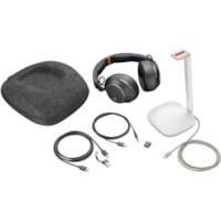 Casque Voyager Surround 85 UC Câblé / Sans fil Sur tête, Par dessus l'Oreille Stéréo - Noir Poly - Certification Microsoft Teams - Stéréo - Mini-phone (3.5mm) - Câblé / Sans fil - Bluetooth - 98,4 pi - 20 Hz à 16 kHz - Sur tête, Par dessus l