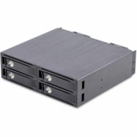 StarTech.com 4-Bay Backplane for U.2 Drives, Fits in a 5.25inch Bay, Mobile Rack for 2.5inch U.2 (SFF-8639) NVMe HDD/SSDs, Removable Trays - 4-bay backplane adds four U.2 (SFF-8639) NVMe drive bays to desktop/server; Supports 7mm to 15mm 2.5" U.2 NVMe SSDs; Up to 32Gbps; Lockable and removeable driv