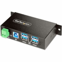 StarTech.com 4-Port Managed USB Hub, Heavy Duty Metal Industrial Housing, ESD & Surge Protection, Wall/Desk/Din-Rail Mountable, USB 5Gbps - 4-Port USB 3.2 Gen 1 5Gbps Managed Industrial USB Hub - Software works to enable/disable individual or all ports and reboot the hub - Supports CLI commands - Me