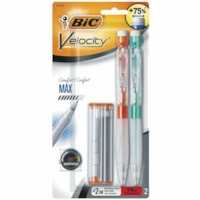 Velocity Velocity Max Mechanical Pencil - 0.9 mm Black Lead - 2HB - Refillable - Translucent, Transparent, Assorted Barrel - 2 / Pack