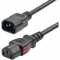 StarTech.com 4ft (1.2m) Power Extension Cord, IEC 60320 C14 to Locking C13, PDU Power Cord, 10A 250V, 18AWG, UL Listed - 4ft universal power cord with IEC 60320 C14 to locking C13 connectors; 250V at 15A; UL Listed; Wire: 100% Copper; Fire Rating: VW-1; 14AWG; Jacket Rating: SJT; Temp Range: -4 to 2