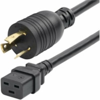 StarTech.com 6ft (1.8m) Heavy Duty Power Cord, Twist-Lock NEMA L6-20P to IEC 60320 C19, 20A 250V, 12AWG, UL Listed - 6ft Heavy Duty Power Cord with NEMA L6-20P to IEC C19 connectors; 250V at 20A; UL Listed; Color: Black; 100% Copper Wire; Fire Rating: VW-1; 12AWG; Jacket Rating: SJT; Temp Range -4 t