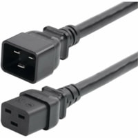 StarTech.com 2ft (60cm) Heavy Duty Extension Cord, IEC 60320 C19 to C20 Black Extension Cord, 20A 250V, 12AWG, UL Listed - 2ft heavy duty power cord with IEC 60320 C19 to C20 connectors; 250V at 20A; UL Listed; Wire: 100% Copper; Fire Rating: VW-1; 12AWG; Jacket Rating: SJT; Temp Range: -4 to 221&de