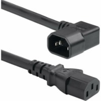 StarTech.com 6ft (1.8m) Heavy Duty Power Cord, Right Angle IEC 60320 C14 to C13, 15A 250V, 14AWG, UL Listed - 6ft heavy duty power cord with right angle IEC 60320 C14 to straight C13 connectors; 250V at 15A; UL Listed; Wire: 100% Copper; Fire Rating: VW-1; 14AWG; Jacket Rating: SJT; Temp Range: -4 t