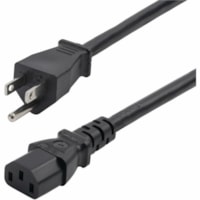 StarTech.com 8ft (2.4m) Computer Power Cord, NEMA 5-15P to IEC 60320 C13 AC Power Cable, 13A 125V, 16AWG, UL Listed - 6ft heavy duty power cord with NEMA 5-15P to IEC 60320 C13 connectors; 125V at 13A; UL Listed; 100% Copper Wire; Fire Rating: VW-1; 16AWG; Jacket Rating: SJT; Temp Range -4 to 221&de