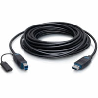 C2G Performance Series 50ft USB to USB B Active Optical Cable - USB A to USB B AOC - USB 3.2 Gen 2 - Plenum - 50 ft (15.24 m) Fiber Optic Data Transfer Cable for Computer, USB Device, USB Camera - First End: 1 x USB 3.2 (Gen 2) Type A - Second End: 1 x 3.2 (Gen 2) USB-C, 1 x USB 3.2 (Gen 2) Type B -