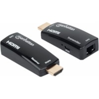 Manhattan 1080p Compact HDMI over Ethernet Extender Kit - ABS, Plastic - Black