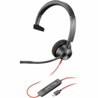 Casque Blackwire 3310 Filaire Supra-auriculaire Mono Canal - Noir Poly - Mono Canal - USB Type C, Mini-phone (3.5mm) - Filaire - 32 Ohm - Supra-auriculaire - Monaural - Supra-aural - 7,1 pi (2,15 m) Câble - Omnidirectionnelle Microphone - Antibruit - Noir