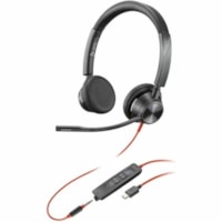 Casque Blackwire 3325 Filaire Supra-auriculaire Stéréo - Noir Poly - Certification Microsoft Teams - Stéréo - USB Type C, Mini-phone (3.5mm) - Filaire - 32 Ohm - Supra-auriculaire - Binaural - Oreillette - 7 pi Câble - Omnidirectionnelle Microphone - Noir