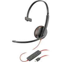 Casque Blackwire 3210 Filaire Supra-auriculaire Mono Canal - Noir Poly - Mono Canal - USB Type C, Mini-phone (3.5mm) - Filaire - 32 Ohm - Supra-auriculaire - Monaural - Oreillette - 5,2 pi (1,58 m) Câble - Omnidirectionnelle Microphone - Antibruit - Noir