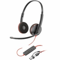 Casque Blackwire 3220 Filaire Supra-auriculaire Stéréo - Noir Poly - Stéréo - USB Type C, Mini-phone (3.5mm) - Filaire - 32 Ohm - 20 Hz à 20 kHz - Supra-auriculaire - Binaural - Oreillette - 5,2 pi (1,58 m) Câble - Omnidirectionnelle Microphone - Antibruit - No