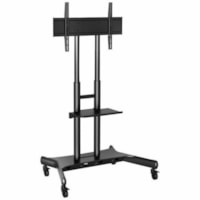 Atdec Display Cart - 165.35 lb (75000 g) Capacity - 4 Casters - 3" (76.20 mm) Caster Size - Steel - Black - 50" to 80" Screen Supported - 1 / Pack