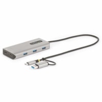 Station d'accueil USB 3.2 (Gen 1) Type C pour Ordinateur de bureau/Notebook/Moniteur - Gris StarTech.com - pour Ordinateur de bureau/Notebook/Moniteur - USB 3.2 (Gen 1) Type C - 2 Écrans supportées - 4K UHD, Full HD - 3840 x 2160, 1920 x 1080 - 5 x Ports USB - 4 x Ports USB Type-A - USB Type-