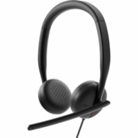 Dell Wired Headset - WH3024 - Microsoft Teams Certification - Stereo - USB Type C - Wired - 20 Hz to 20 kHz - On-ear, Over-the-head - Binaural - Ear-cup - 6.6 ft Cable - Uni-directional, Noise Cancelling Microphone - Noise Canceling