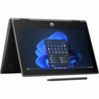 HP Pro x360 Fortis G11 11.6" Touchscreen Rugged Convertible 2 in 1 Notebook - HD - Intel N-Series N200 - 8 GB - 256 GB SSD - Jack Black - Intel Chip - 1366 x 768 - Windows 11 Pro - Intel UHD Graphics - BrightView - Front Camera/Webcam - 10.50 Hours Battery Run Time - IEEE 802.11ax Wireless LAN Stand