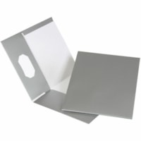 Grand & Toy Letter Recycled Portfolio - 8 1/2" x 11" - 50 Sheet Capacity - 2 Pocket(s) - Gray - 100% Recycled - 25 / Unit