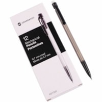 Grand & Toy Mechanical Pencils, Black, 0.5 mm, Box of 12 - 0.5 mm Black Lead - Refillable - Transparent Black Barrel - 12 / Box