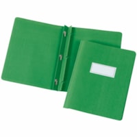 Grand & Toy 1/2 Tab Cut Letter Recycled Report Cover with Fastener - 8 1/2" x 11" - 3 Fastener(s) - Leatherette - Hunter Green - 10% Recycled - 5 / Unit