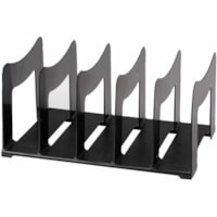 Grand & Toy 5-Section Desktop File Sorter - 5 Divider(s) - Vertical - 7.7" (195.58 mm) Height x 13.7" (347.98 mm) Width x 18.7" (474.98 mm) Depth - Desktop - Durable - Black - Plastic - 1 Each