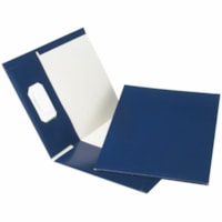 Grand & Toy Letter Recycled Portfolio - 8 1/2" x 11" - 50 Sheet Capacity - 2 Pocket(s) - Navy - 100% Recycled - 25 / Unit