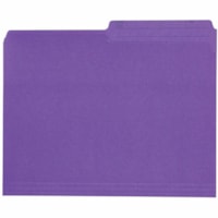 Grand & Toy 1/2 Tab Cut Letter Recycled Storage Folder - 8 1/2" x 11" - Violet - 10% Recycled - 100 / Unit