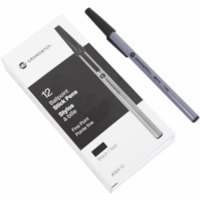 Stylo à bille Premium Grand & Toy - Fin Rond Pointe de stylo - Ink Noir - Barrel Gris - 12 / boîte