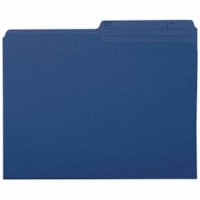 Grand & Toy 1/2 Tab Cut Letter Recycled Storage Folder - 8 1/2" x 11" - Navy - 10% Recycled - 100 / Unit