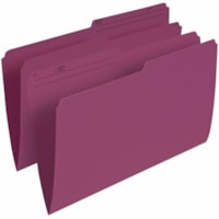 Grand & Toy 1/2 Tab Cut Legal Recycled Storage Folder - 8 1/2" (215.90 mm) x 14" (355.60 mm) - Burgundy - 10% Recycled - 100 / Unit