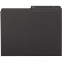 Grand & Toy 1/2 Tab Cut Letter Recycled Storage Folder - 8 1/2" x 11" - Black - 10% Recycled - 100 / Unit