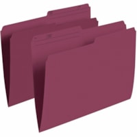 Grand & Toy 1/2 Tab Cut Letter Recycled Storage Folder - 8 1/2" (215.90 mm) x 11" (279.40 mm) - Burgundy - 10% Recycled - 100.0 / Unit