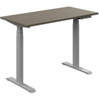 Offices To Go Newland 48"x24" Rectangular Table - 3-stage, 2 legs - Absolute Acajou Table Top - Adjustable, Anti-collision Function, Programmable Memory Position - For Office, Training, Meeting