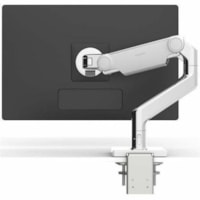 Humanscale M8.1 Mounting Arm for Monitor - Polished Aluminum, White - 2 Display(s) Supported - 28 lb (12700.59 g) Load Capacity