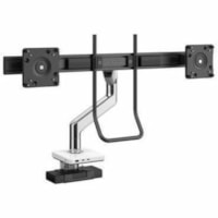 Humanscale M8.1 Mounting Arm for Monitor, Charging Station - Polished Aluminum, White - 2 Display(s) Supported - 28 lb (12700.59 g) Load Capacity