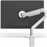 Humanscale M2.1 Mounting Arm for Monitor, Docking Station, Charging Station - Polished Aluminum, White - Height Adjustable - 1 Display(s) Supported - 15.43 lb (7000 g) Load Capacity - Rubber