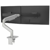 Humanscale M/Flex M8.1 Mounting Arm for Monitor - Polished Aluminum, White - 2 Display(s) Supported - 40 lb (18143.69 g) Load Capacity - Recycled Aluminum