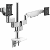 Humanscale M/Flex X8NTNCEWCTBCTB--18 Mounting Arm for Monitor - White, Black, Polished Aluminum - Height Adjustable - 2 Display(s) Supported - 100 x 100 - VESA Mount Compatible - Recycled Aluminum