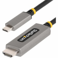 Câble audiovisuel 9,8 pi (3 m) HDMI/USB-C - 1 StarTech.com - 9,8 pi (3 m) HDMI/USB-C Câble audiovisuel pour Périphérique audio/vidéo, Moniteur, Ordinateur Portable, MacBook Pro - Supports up to 7680 x 4320 - Blindé - Gris, Noir - 1