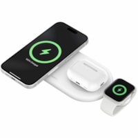 Chargeur à induction BoostCharge Pro - Blanc Belkin - Pour Appareil compatible Qi2 - Taille de batterie brevetée - Magnétique - Blanc