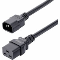 StarTech.com 6ft (1.8m) Heavy Duty Power Cord, C14 to C19, 15A 250V, 14AWG, PDU Power Cord, Server Power Cable, UL Listed - 6ft (1.8m) Heavy Duty Power Cord with IEC 60320 C14 to IEC 60320 C19 connectors; 250V at 15A; UL Listed; Wire: 100% Copper; Fire Rating: VW-1; 14AWG; Jacket Rating: SJT; Temp R