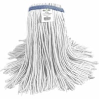 Globe Syn-Pro Synthetic Narrow Band Wet White Cut End Mop - 16 Oz / White - 7.50" (190.50 mm) Width x 16.50" (419.10 mm) Length - Narrow Headband, Cut Ends, Break Resistant, Absorbent, 4-ply - Synthetic Yarn - White - 16 oz (453.59 g) - 1 Each