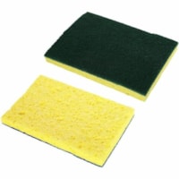 Globe Heavy Duty Cellulose Scrub Sponge - 0.7" (17.8 mm) Height x 4" (101.6 mm) Width x 6.2" (157.5 mm) Length - 1 Each - Cellulose - Yellow, Green