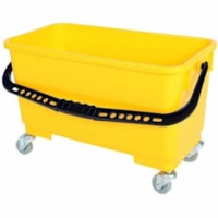 Globe Window Cleaning Bucket With Sediment Screen And Casters - Sediment Screen, Caster, Compact, Durable - 13" (330.20 mm) x 12.50" (317.50 mm) - Polyethylene - Yellow - 1 Each