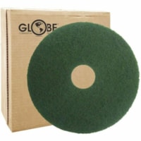 Globe Green Scrubbing Floor Pads - 16" Dia. Pad / Green - 1 x 16" (406.40 mm) Diameter - Floor, Scrubbing, Stripping350 rpm Speed Supported - Dirt Remover, Scuff Mark Remover, Abrasive, Heavy Duty - Green