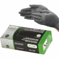 Globe Black 5 Mil Nitrile Gloves Powder-Free - Small / Black / 10 Boxes of 100 - 5 mil (0.13 mm) Thickness x 9.06" (230 mm) Glove Length - Small Size - For Right/Left Hand - Nitrile - Black - Textured Fingertip, Comfortable, Durable, Tear Resistant, Puncture Resistant, Non-sterile, Latex-free, Chemi