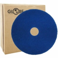 Globe Blue Cleaner Floor Pads - 13" Dia. Pad / Blue - 1 x 13" (330.20 mm) Diameter - Floor, Cleaning, Scrubbing350 rpm Speed Supported - Dirt Remover, Spill Remover, Scuff Mark Remover, Heavy Duty, Tear Resistant - Blue