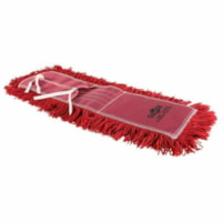 Globe Pro-Stat Red Tie-On Dust Mop Head - 24"L X 5"W / Red - 5" (127 mm) Width x 24" (609.60 mm) Length - Looped Ends, Fray Resistant, Durable, Tangle Resistant, Lint Resistant - Yarn, Polyester - Red - 1 Each